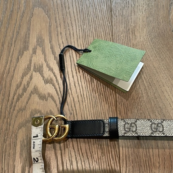 Gucci GG Buckle Monogram Leather Thin Belt NWT Size 110 main image 9